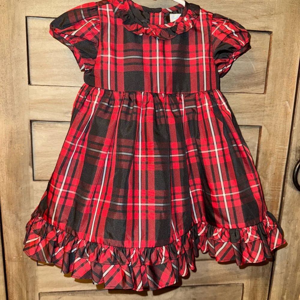 Ralph Lauren baby girl's plaid taffeta dress W/ Bloomers Size 9 Months